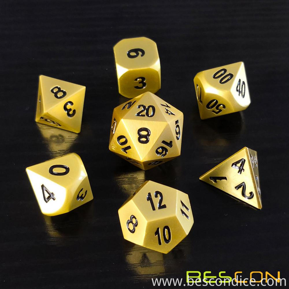 Deluxe Matt Golden Solid Metal Dice Set 1 Deluxe Matt Golden Solid Metal Dice Set 1